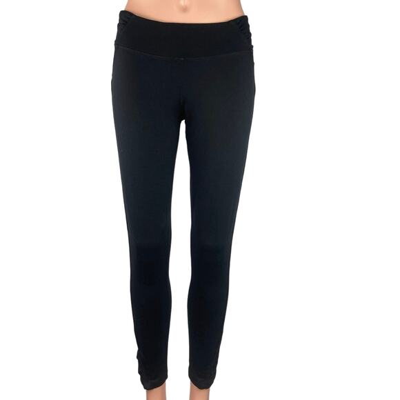 FREE2B Black Low Rise Pull On Stretch Cropped Skinny Casual Leggings Size M - Picture 1 of 5